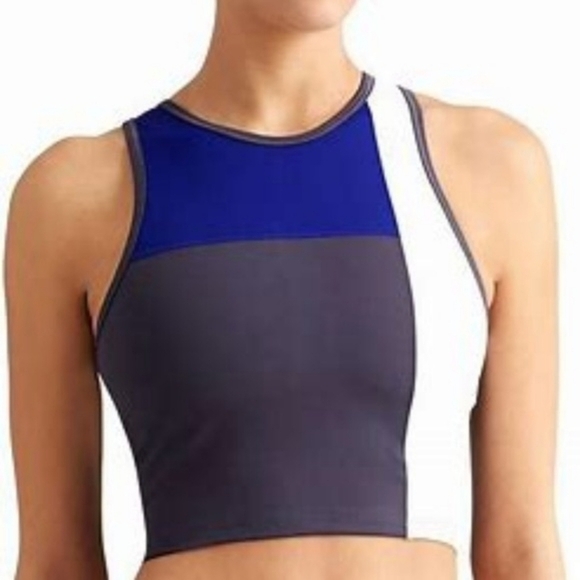 Athleta x Derek Lam 10 Colorblock Crop Top Size L - Picture 1 of 7